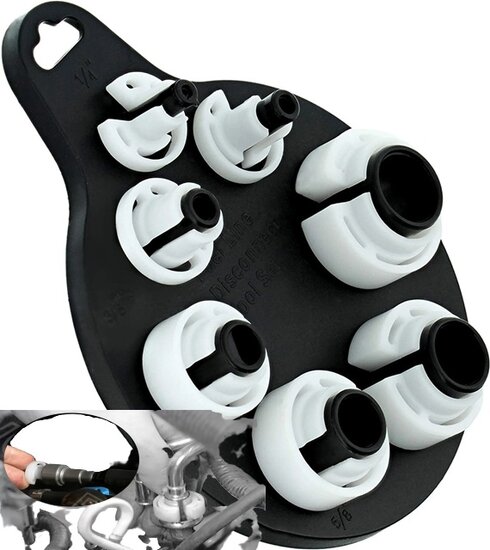 7 delig airco en brandstof leidingen demontage set - ontkoppel klemmen voor leiding connectors - kunstof adapterset disconnecto