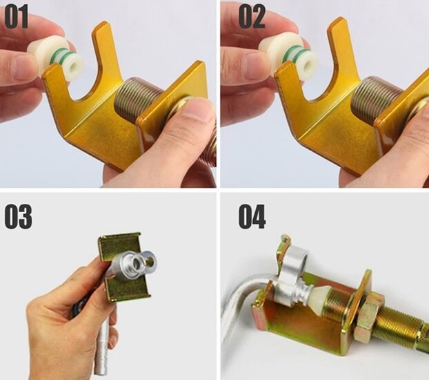 airco spoel adapter set - spoeladapters - airco reinigingsadapters - airco lek reparatie adapaters - airconditioning verbinding