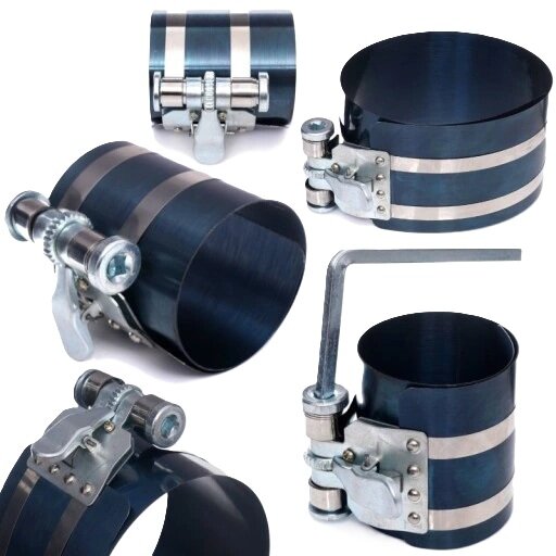 zuigerspanband - &nbsp;60 tot 175&nbsp;mm - zuiger montageklem - zuigerveer montageband - inclusief inbussleutel - satra 