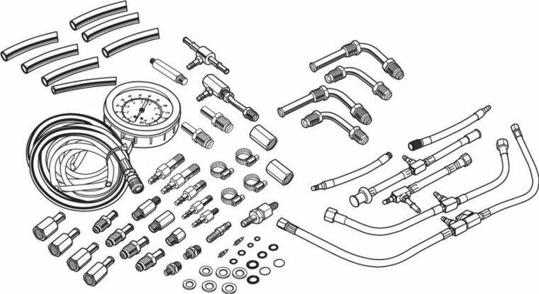 0 tot 10 bar benzine compressietester - compressiemeter - brandstofinjectietester set - drukmeter - benzinedrukmeter