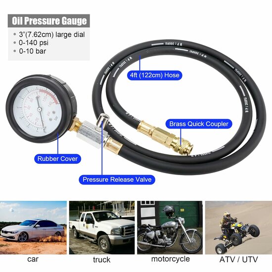 oliedruktester - oliedruk meter van 0 tot 10 bar - oliedrukmeter&nbsp;&nbsp;- druktester -&nbsp; olie druk meter