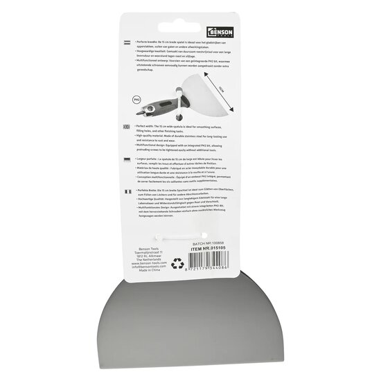 spachtelmes 150 mm - strijker inclusief bit  - plamuurstrijker - egaliseermes - benson