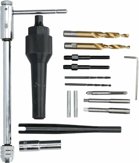 M8 en M10 gloeibougie verwijderingsset - reparatie set gloei bougies - uitboorset glowplug - uittrekset gloeibougies