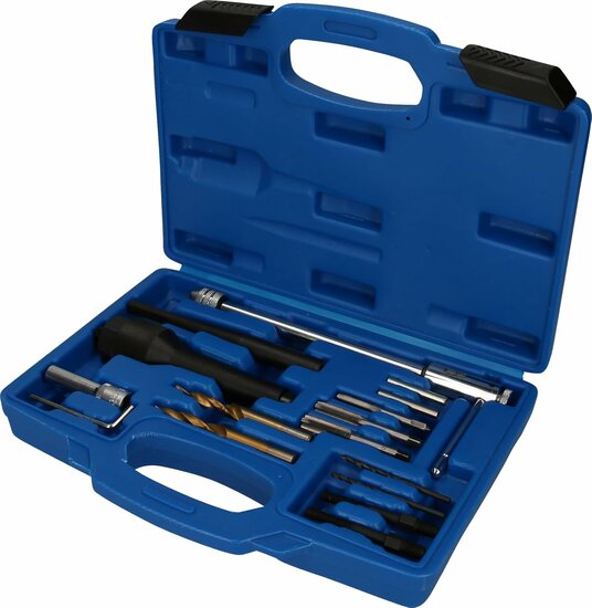 M8 en M10 gloeibougie verwijderingsset - reparatie set gloei bougies - uitboorset glowplug - uittrekset gloeibougies