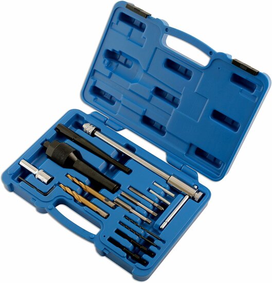 M8 en M10 gloeibougie verwijderingsset - reparatie set gloei bougies - uitboorset glowplug - uittrekset gloeibougies