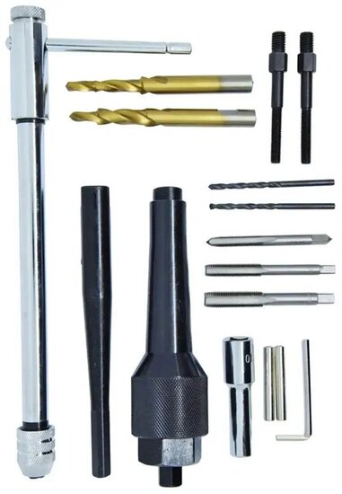 M8 en M10 gloeibougie verwijderingsset - reparatie set gloei bougies - uitboorset glowplug - uittrekset gloeibougies