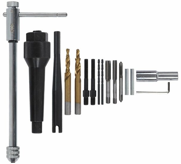 M8 en M10 gloeibougie verwijderingsset - reparatie set gloei bougies - uitboorset glowplug - uittrekset gloeibougies