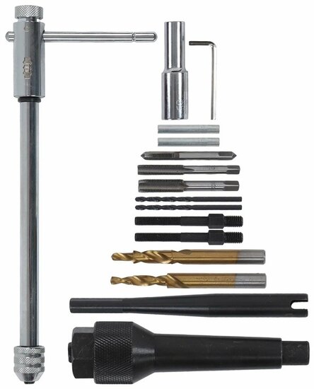 M8 en M10 gloeibougie verwijderingsset - reparatie set gloei bougies - uitboorset glowplug - uittrekset gloeibougies