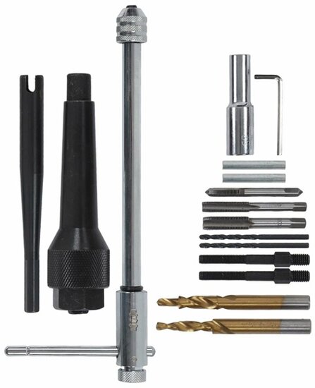 M8 en M10 gloeibougie verwijderingsset - reparatie set gloei bougies - uitboorset glowplug - uittrekset gloeibougies