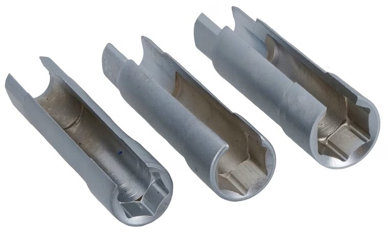 3 delige gloeibougie met zijsleuf verwijder set - bougie doppen set - glowplug socket - gloeibougiedoppen - gloeistift demontag