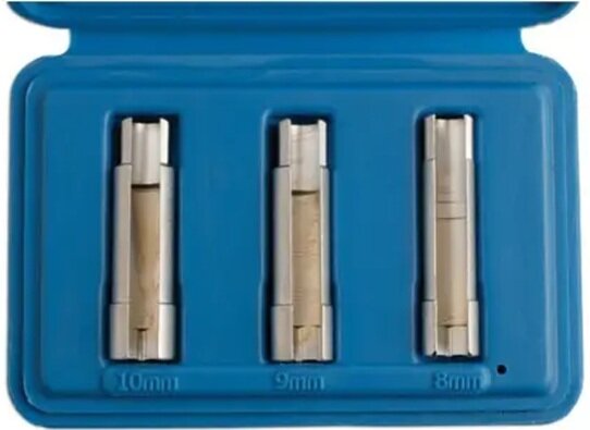 3 delige gloeibougie met zijsleuf verwijder set - bougie doppen set - glowplug socket - gloeibougiedoppen - gloeistift demontag