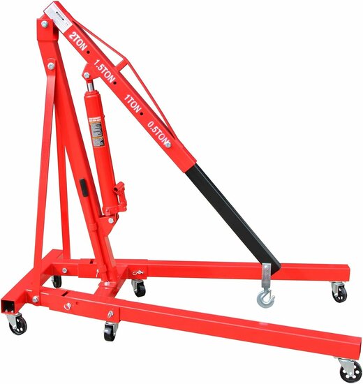 2 Ton ( 2000 kg) werkplaatskraan - motorkraan -&nbsp;motortakel - motorblokkraan - werkkraan opvouwbaar