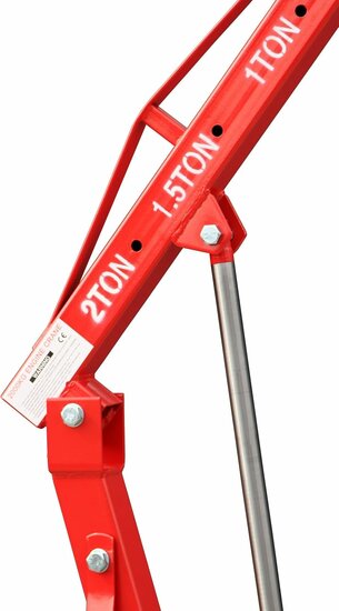 2 Ton ( 2000 kg) werkplaatskraan - motorkraan -&nbsp;motortakel - motorblokkraan - werkkraan opvouwbaar