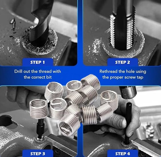 m10 x 1.25 draadreparatie set - helicoil set - schroefdraad reparatieset - helicoils - schroefdraadherstel set&nbsp;