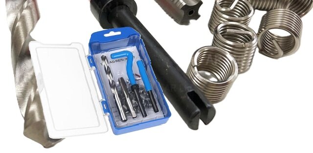 m12x1.25 draadreparatie set -&nbsp; helicoil set - tapset - schroefdraad reparatieset&nbsp;- schroefdraadtap