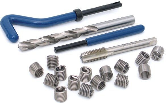 m12x1.25 draadreparatie set -&nbsp; helicoil set - tapset - schroefdraad reparatieset&nbsp;- schroefdraadtap