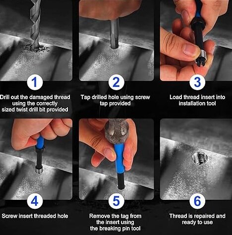 m12 x 1.5 draadreparatie set - helicoil set - schroefdraad reparatieset - helicoils - schroefdraadherstel set&nbsp;