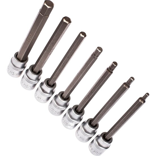 lange inbusdoppen set - 7 delige inbus doppen - engelse maten - satra