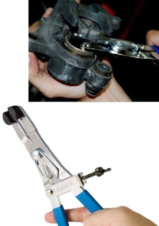 motorfiets remzuiger demontage tang - rem zuiger tang - zuigerveertang - remzuigertang motorfiets