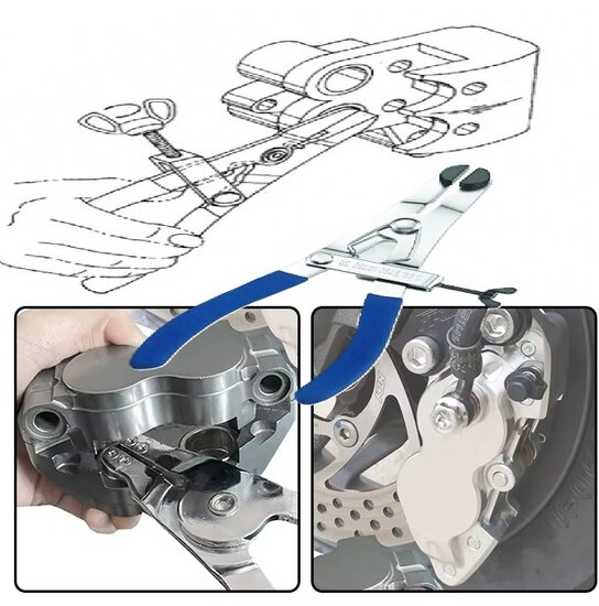 motorfiets remzuiger demontage tang - rem zuiger tang - zuigerveertang - remzuigertang motorfiets