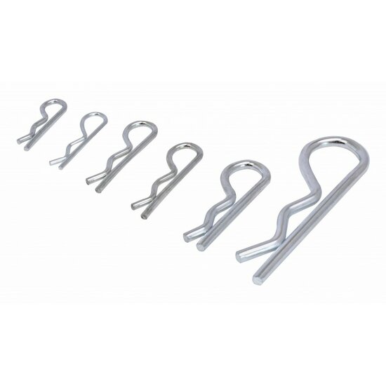 borgveerassortiment 150 delig - veersplitpennen - borgveren - r-clips - haarspeld veer - asta