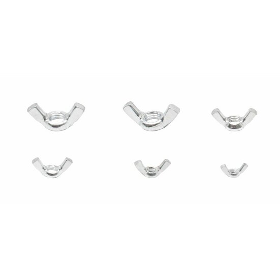 vleugelmoer assortiment 150 delig - vlindermoer m4-m10 - oormoer - handmoer set - asta