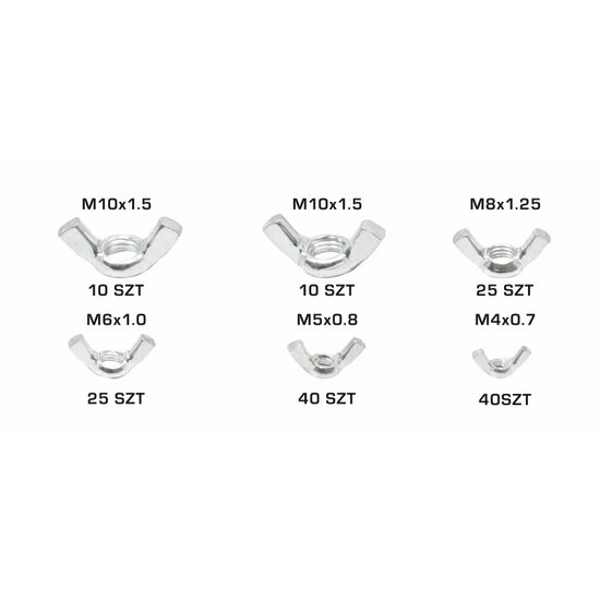 vleugelmoer assortiment 150 delig - vlindermoer m4-m10 - oormoer - handmoer set - asta