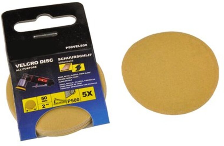 5 schuurschijven p500 voor de 50mm - schuurmachine schijven - schuurschijf - velcor schijven