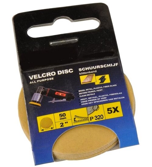 5 velcro schuurschijven p320 50 mm - schuurpapier - schuurpads 5 cm -&nbsp;korrel 320 schuur pads lucht poets en schuurmachin
