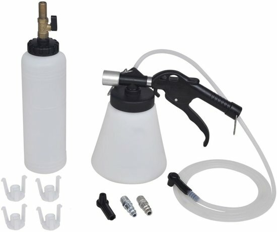 remontluchter handbediend - 1 liter met opvangfles - rem ontluchting set - rem vacu&uuml;m set