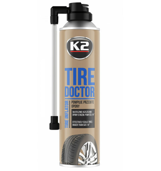 k2 bandenreparatie spray 500ml - lekke band pechspray - lege band reparatie spuitbus - dichting middel