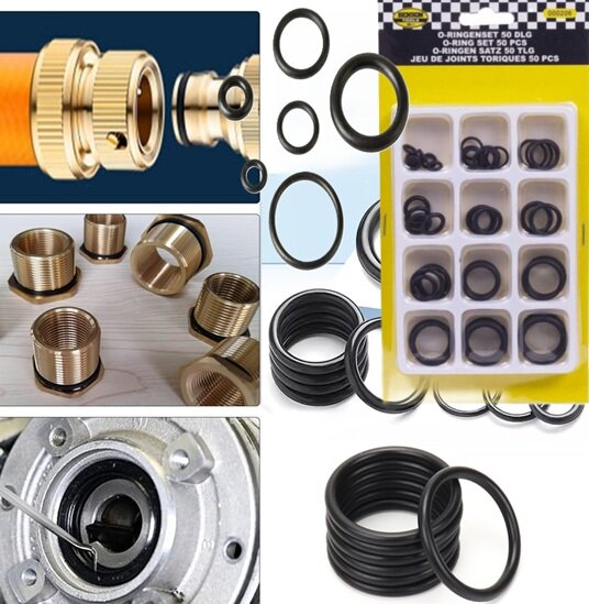 50 delig o-ringenset - o-ringen - 12 verschillende maten - afsluitringen - rubberringen