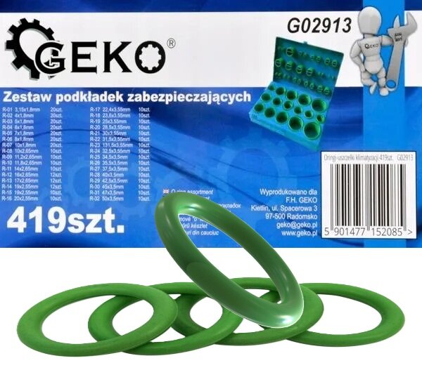 419 delig airco o-ringen assortiment - o ringen groen - afdichtingsringen - afsluitringen - temperatuurbestendige ringen&nbsp;