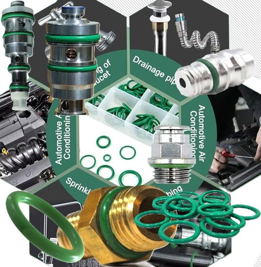 420 delig temperatuur bestendige&nbsp;o-ringen assortiment - groene&nbsp;afdichtingsringen - hitte bestendige o ringen - af
