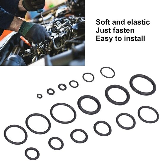 225 delig o-ringen set - o ring - rubber ringen - afdichtingsringen - afsluitringen - universele sluitringen