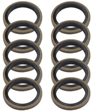 150 delige metalen en rubberen&nbsp;afsluitringen&nbsp;- metaal met rubber - afdichtingsringen - sluitringen - bonded seals
