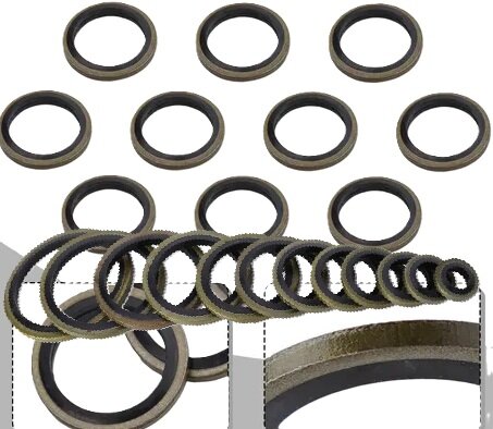 150 delige metalen en rubberen&nbsp;afsluitringen&nbsp;- metaal met rubber - afdichtingsringen - sluitringen - bonded seals