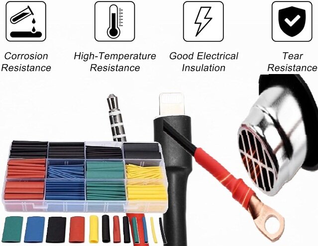 280 delige gekleurde krimpkous - krimpkousen - beschermkous - thermische beschermmantel - krimpsok - heatshrink