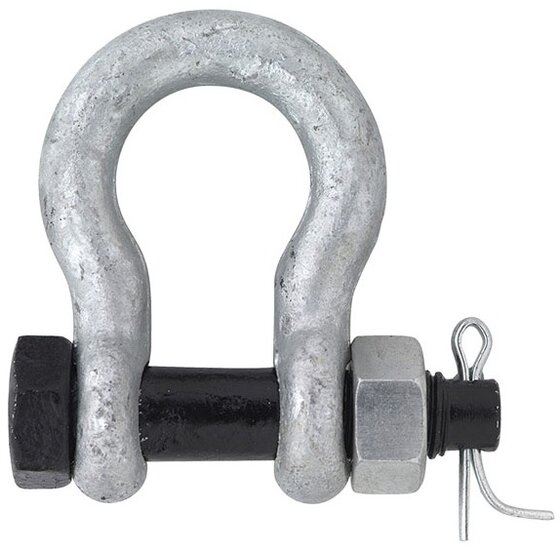 3.25 Ton 19mm harpsluiting met moerbout en splitpen - zwaar uitgevoerde harp sluiting - hijsoog gekeurd
