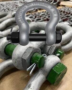 6.5 ton 25 mm harpsluiting met moerbout en splitpen - zwaar uitgevoerde harp sluting - hijsoog - wll 6500 kg ketting shackles