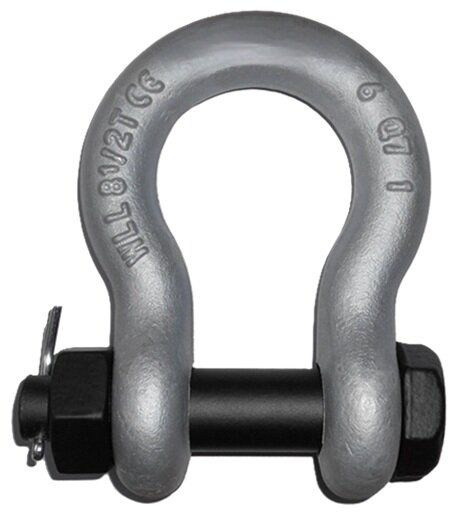 4.75 ton &nbsp;22mm harpsluiting met moerbout en splitpen - zwaar uitgevoerde harp sluiting - gekeurd hijsoog - hijshaak wll 