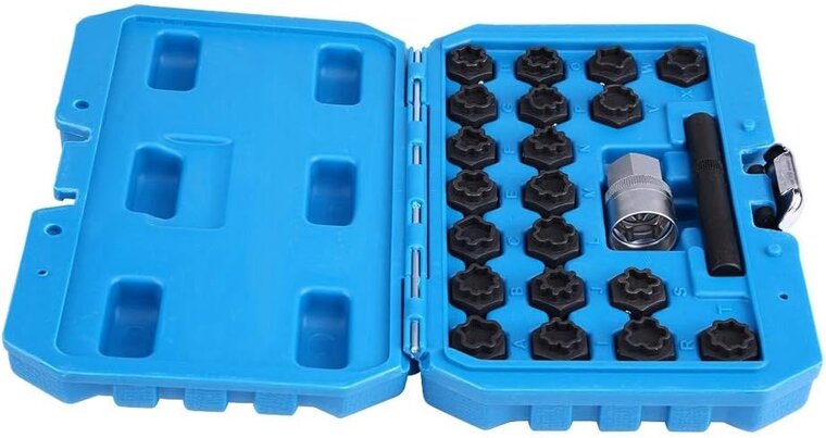22 delige audi wielboutslot doppen - wielmoer slot sleutel set - anti wielbout demontage dop - speciale velgen dop - velgslotdo