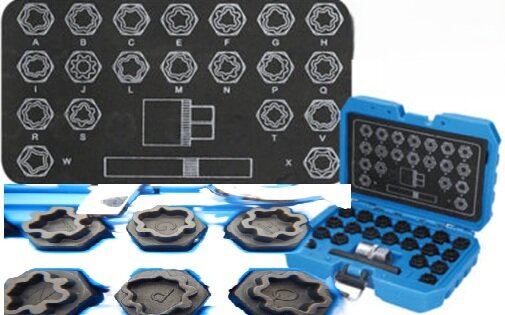 22 delige audi wielboutslot doppen - wielmoer slot sleutel set - anti wielbout demontage dop - speciale velgen dop - velgslotdo