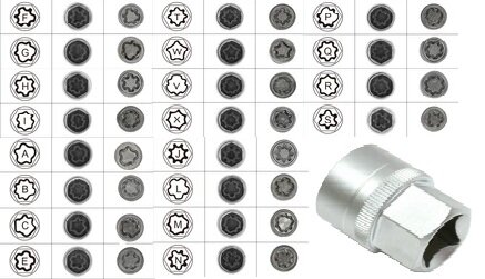22 delige audi wielboutslot doppen - wielmoer slot sleutel set - anti wielbout demontage dop - speciale velgen dop - velgslotdo