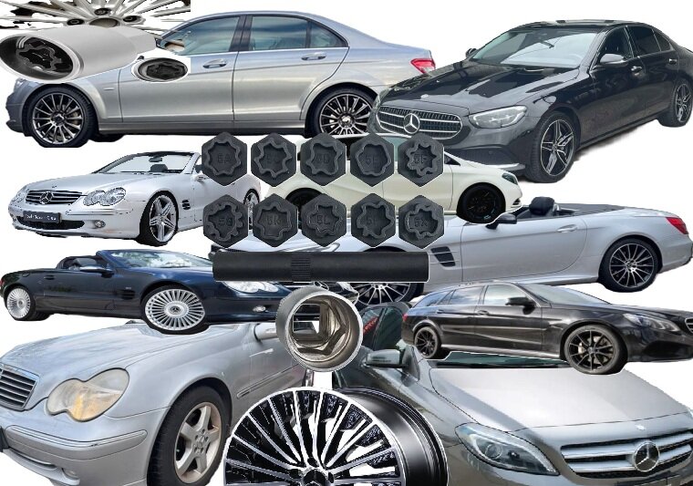 12 delige mercedes anti diefstal velgenslot doppen - wielmoerdop - velgen slot dop - slotboutdop - wiel slotbout