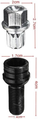 10 delige volkswagen anti diefstal slotbout doppen met abc0 t/m abc9 - wielmoer dop - veeltand demontage velgendoppen - velgen 