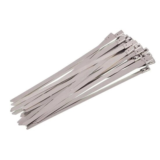 metalen kabelbinders 4.6x300mm - stalen bundelbandjes - 25 stuks - tiewrap - kabel binder - gmp