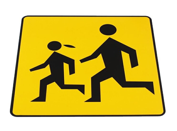 waarschuwingsbord overstekende kinderen 300x300 mm - magnetische verkeersbord - spelende kinderen bord - gmp