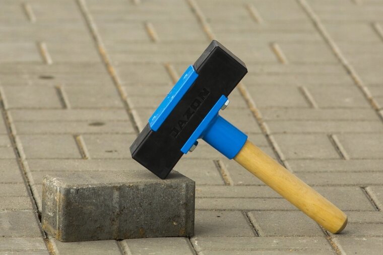 rubberen hamer kop voor bestrating - tegelhamer kop - rubberenhamer - rubberen bestratingshamer 