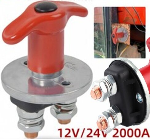 2000 ampere 12 / 24 volt hoofdstroom schakelaar - noodschakelaar - powerswitch - batterij isolator - accuhoofdschakelaar